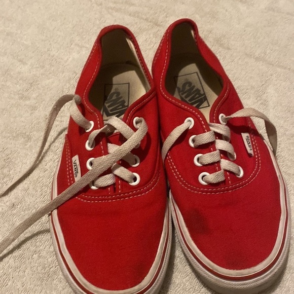 VANS Red Canvas Lace Up - Womens 7.5 -Mens 6 - Picture 5 of 5